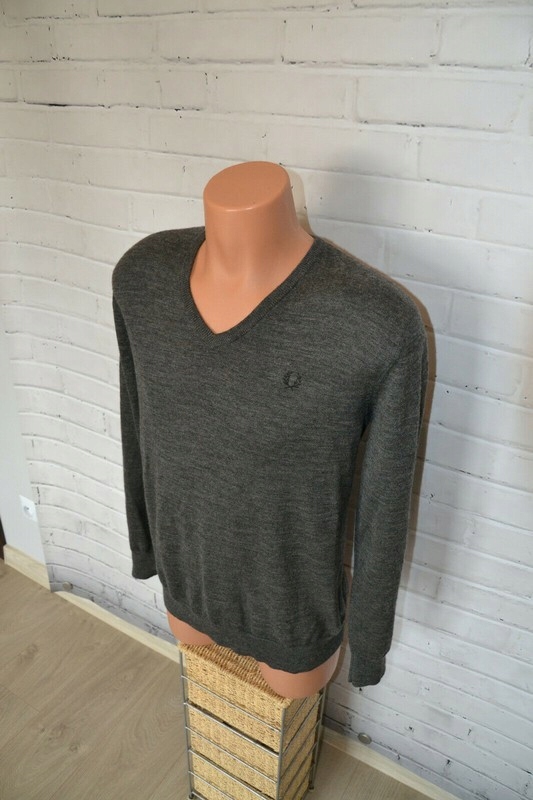 Fred Perry 100% merino wool sweter swetr rozmiar S