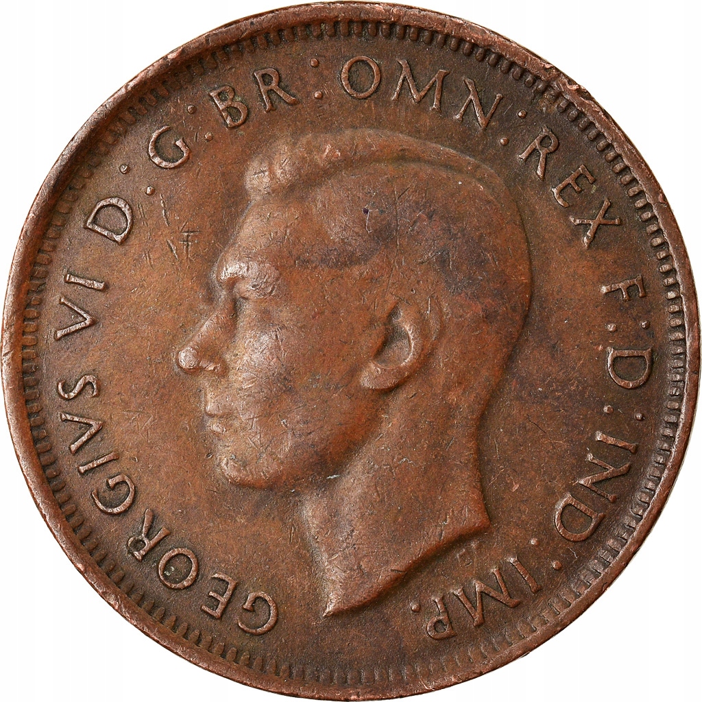 Moneta, Australia, George VI, 1/2 Penny, 1945, AU(