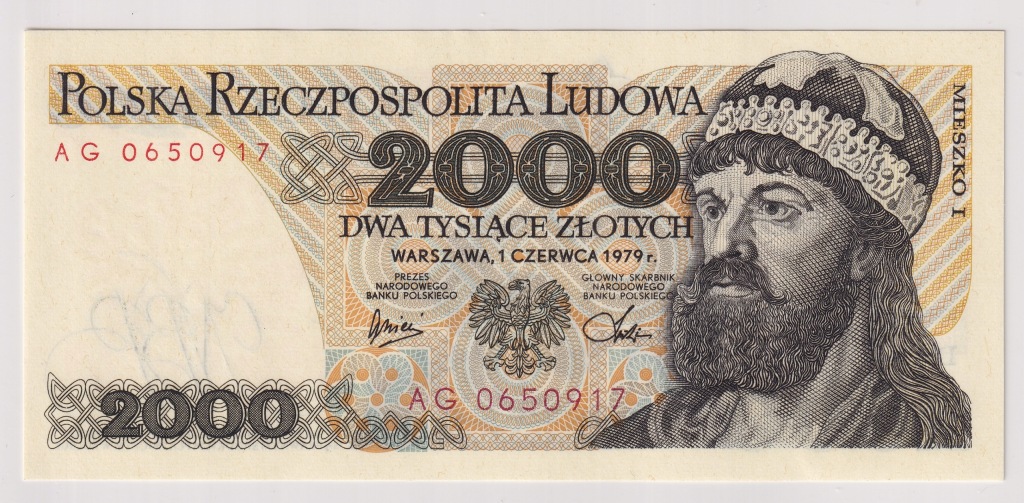 2000 Złotych Polska 1979 -UNC Seria AG