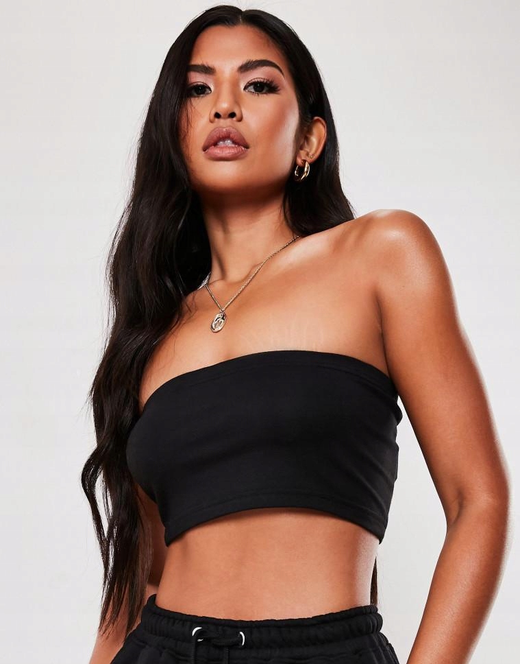 P4D132 MISSGUIDED__MK1 CZARNY CROP TOP__S