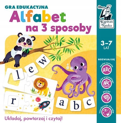 Gra edukacyjna "Alfabet na 3 sposoby" nauka Liter i Słów dla dzi