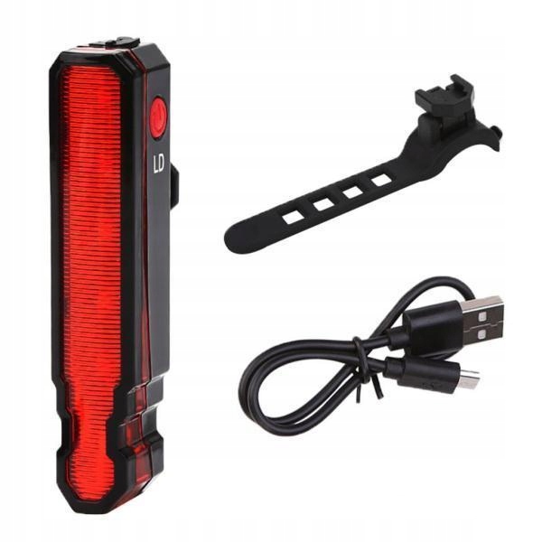 2X Bike Rear LED Tail Light USB Laser