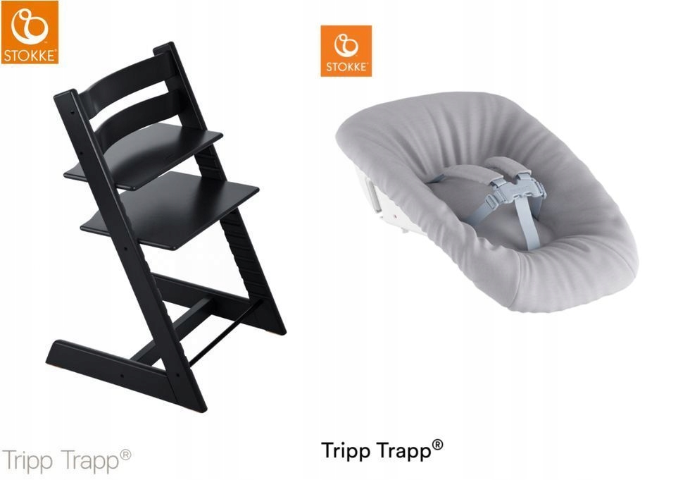 Krzesełko Stokke Tripp Trapp Black + Newborn set G