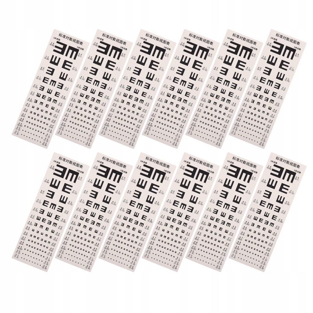 12pcs Mini Vision Test Chart Doll House Visual