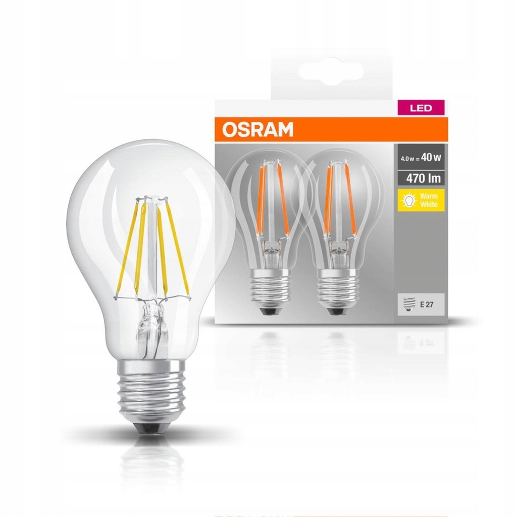Купить 6 светодиодных ламп накаливания E27 4 Вт 2700 К 470 лм OSRAM: отзывы, фото, характеристики в интерне-магазине Aredi.ru