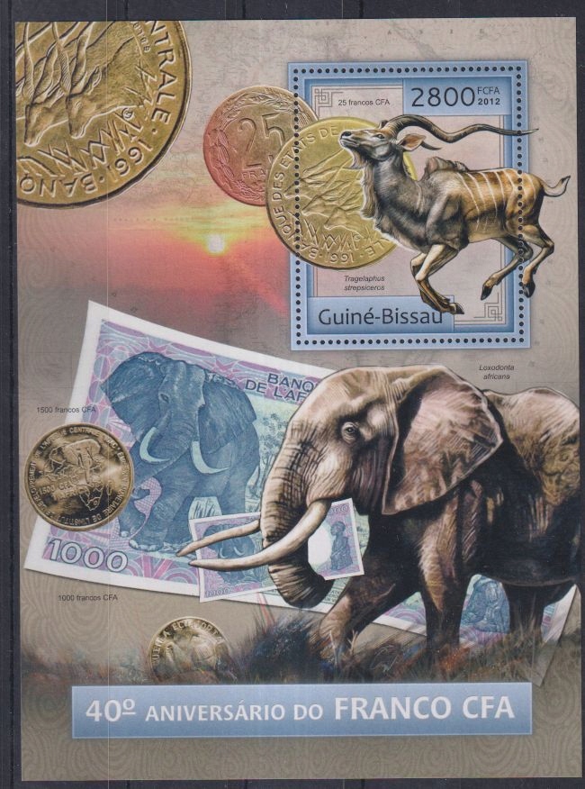 V92. Gwinea Bissau MNH 2012 Zwierzęta za pieniądze