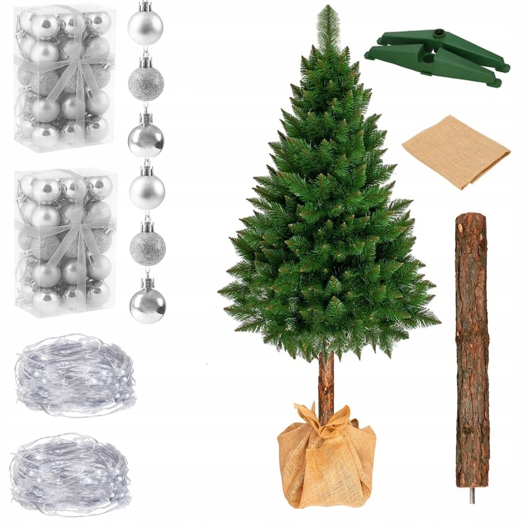 CHOINKA SZTUCZNA JAK ŻYWA NA PNIU SOSNA 220 CM 11379072656