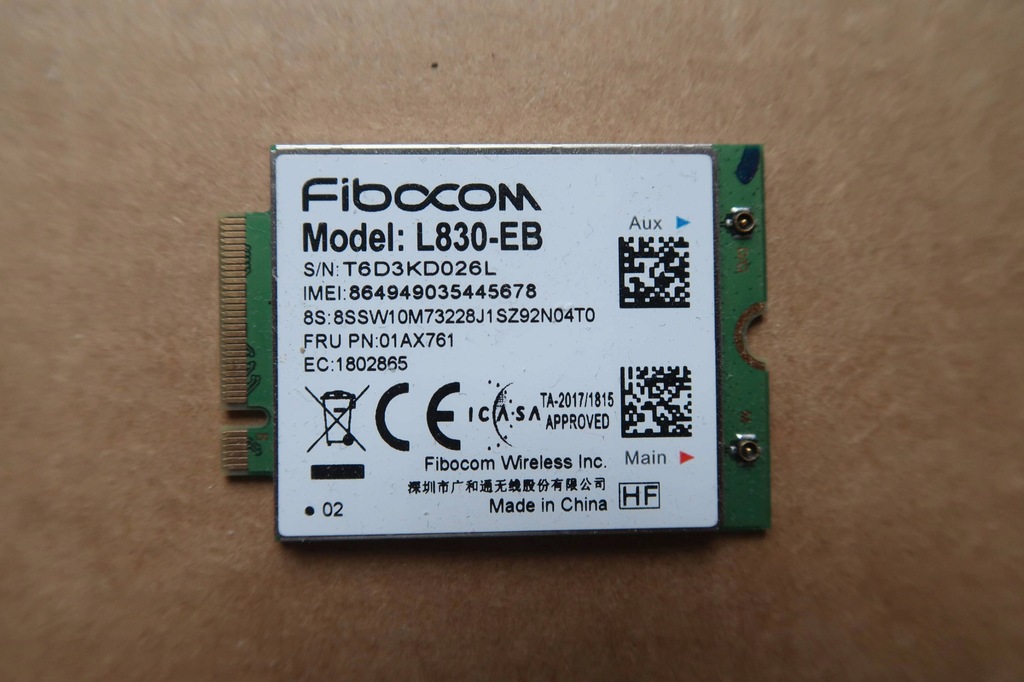 Modem LTE WWAN FIBOCOM L830-EB 01AX761 Lenovo