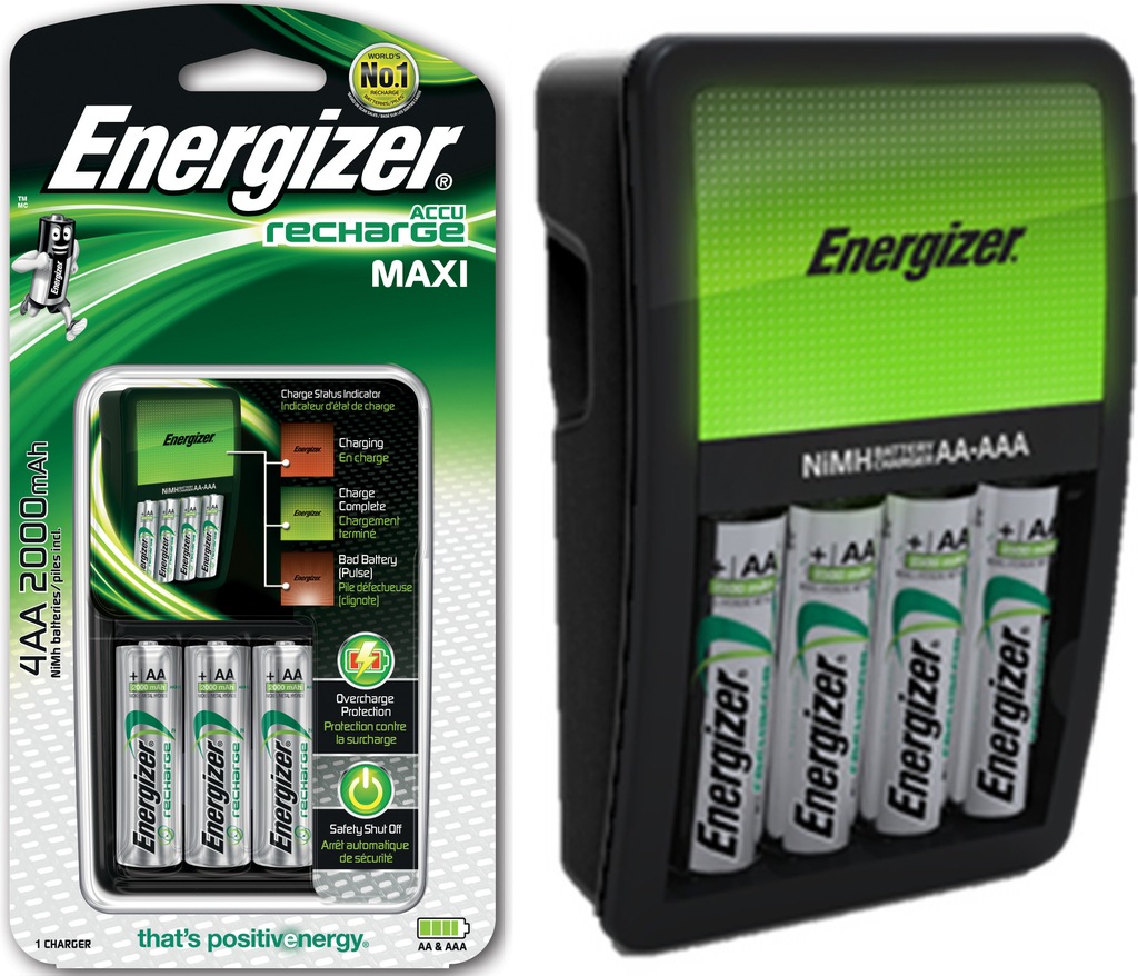 Caricabatterie Energizer Amazon Energizer Maxi Charger - Caricabatterie Plug-In Con 4 Batterie AA 2000mAh, Nero Energizer Nimh Charger Datasheet