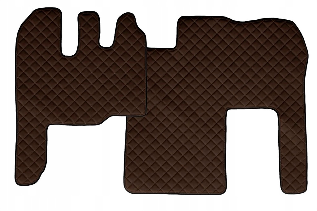 F-CORE Dywaniki podłogowe EKO-Skóra pikowana (2 szt.) Brązowy na całą podło