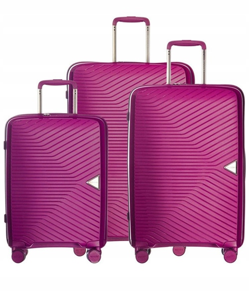 LEKKI Zestaw trzech walizek PUCCINI PP014 różowy