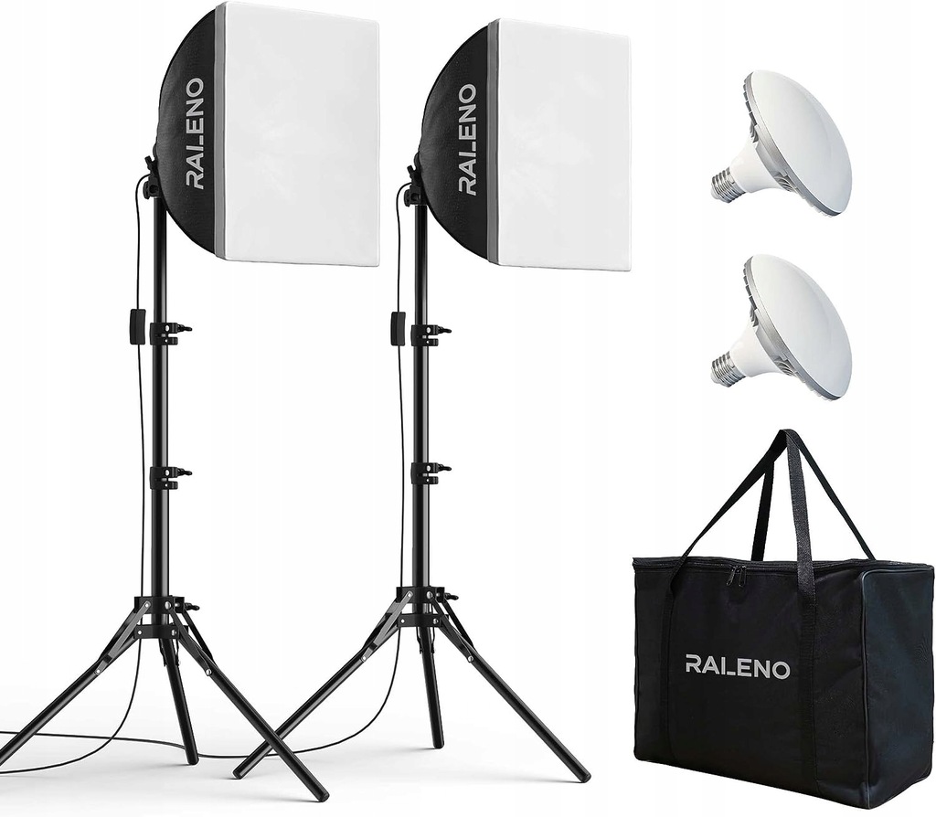 Zestaw system ciągłego oświetlenia studyjnego Softbox RALENO 50W