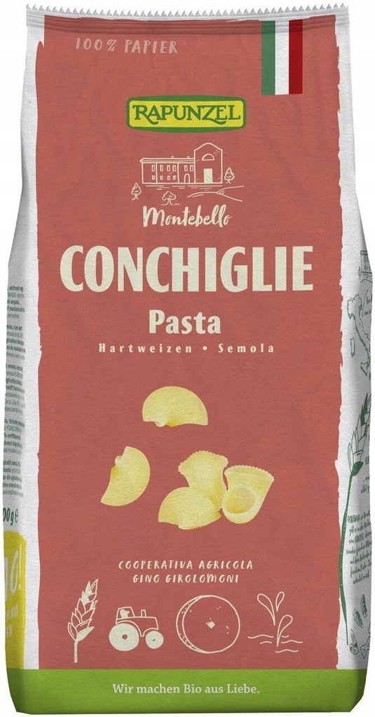 MAKARON (SEMOLINOWY) CONCHIGLIE BIO 500 g - RAPUNZ