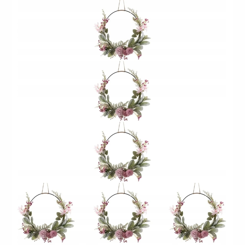 6pcs Delicate Wreath Pendant Artificial Wreath