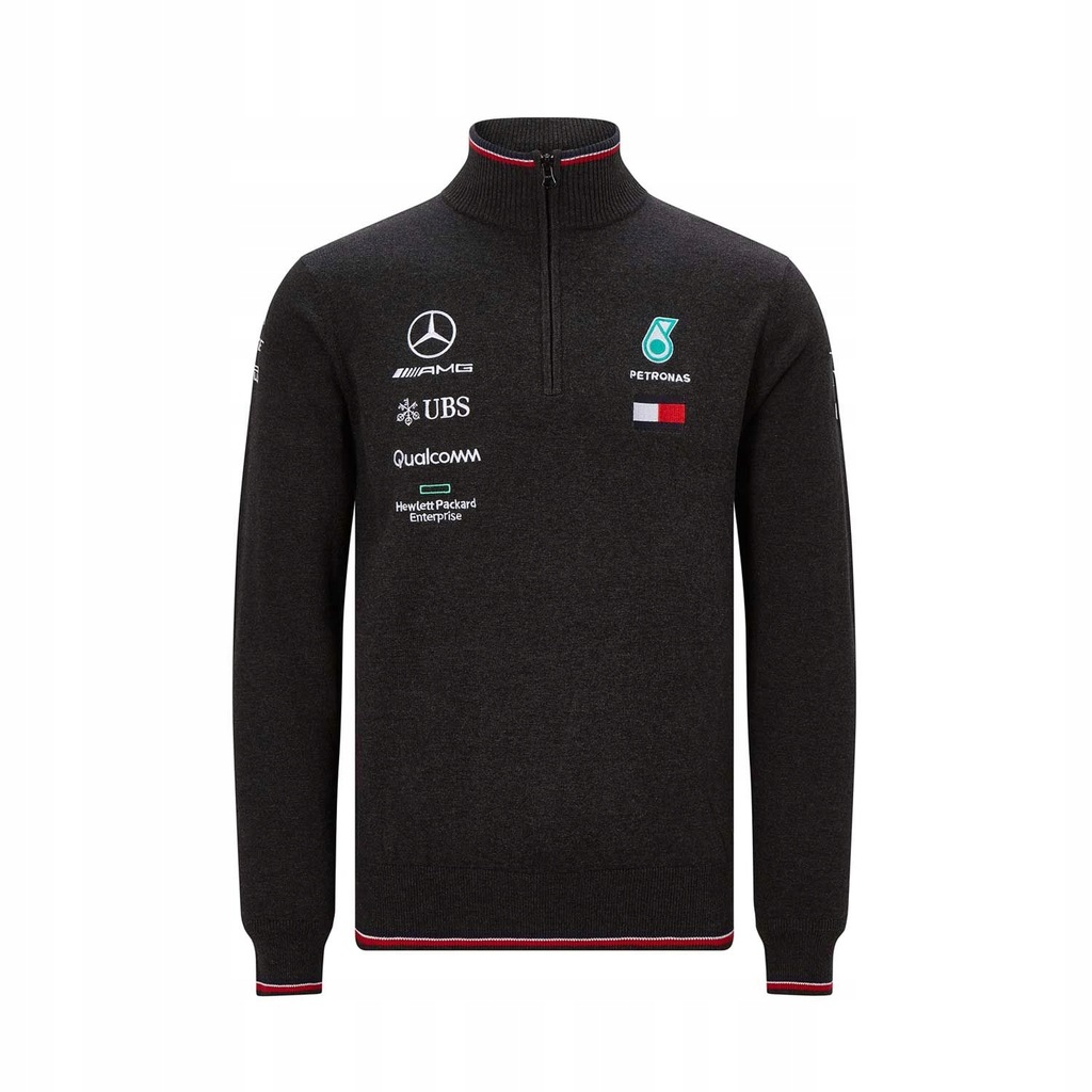 Bluza męska czarna Half Zip Mercedes F1 2019 (L)