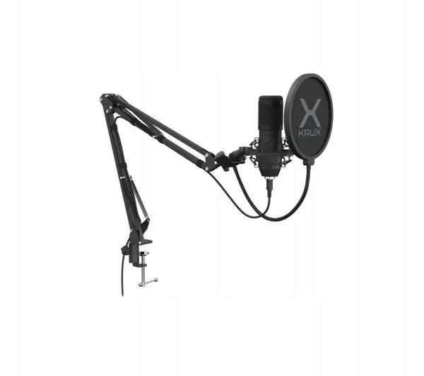 MIKROFON KRUX EDIS 1000 STEAMING UCHWYT POP FILTR USB RAMIĘ
