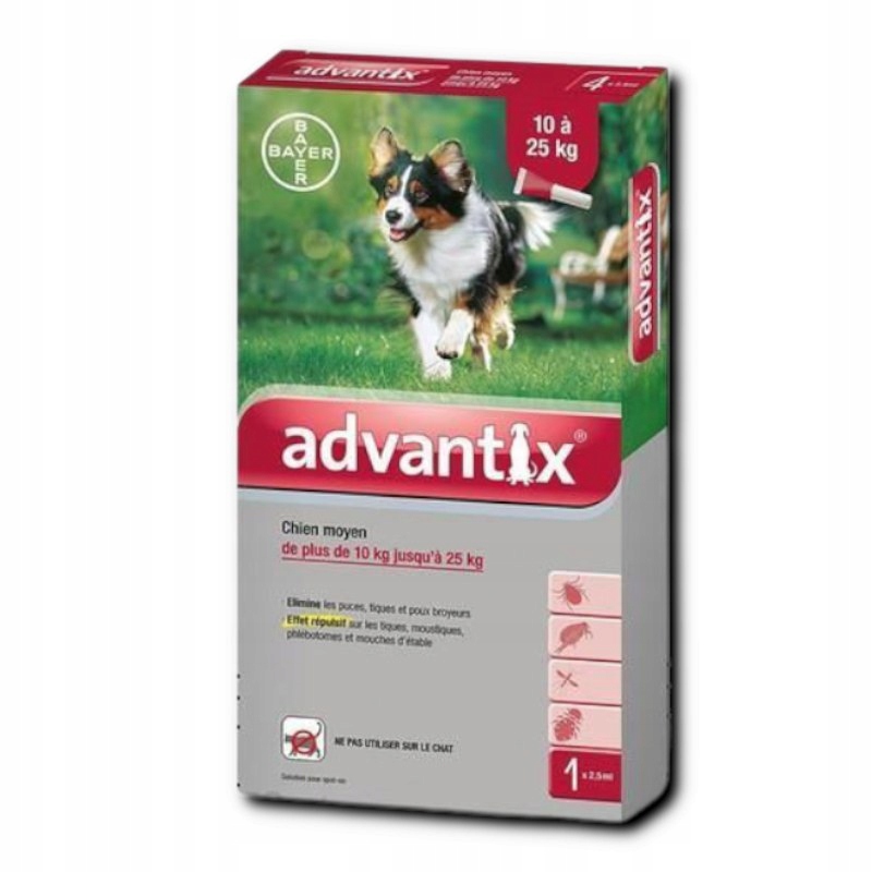 ADVANTIX SPOT-ON dla psów o wadze 10-25 kg (250 MG