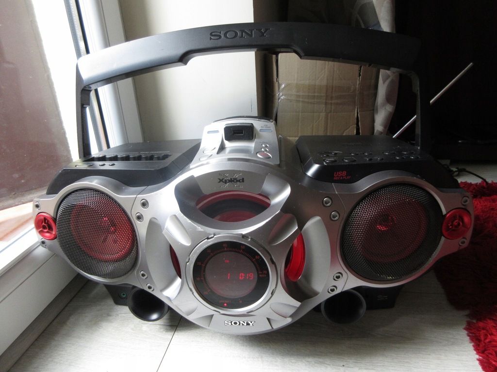 RADIOODTWARZACZ BOOMBOX SONY XPLOD CFD-RG880CP RADIO CD TAPE USB BDB STAN