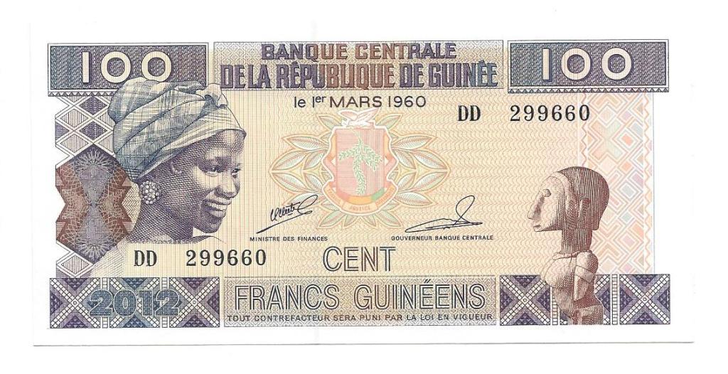 GWINEA: 100 francs 1960 UNC