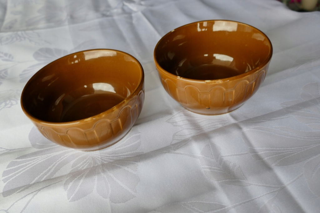 2szt. Miska brązowa porcelana PRL