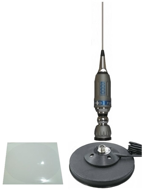 DŁUGA ANTENA CB SIRIO TURBO 5000 PL 196CM + PODSTAWA MAGNETYCZNA SIRIO 16CM