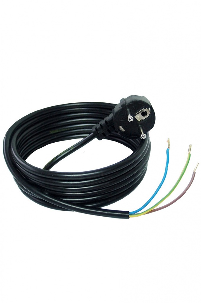 Przewód z wtyczną okrągłą z uziemieniem GUMA 3x1,0mm 3m