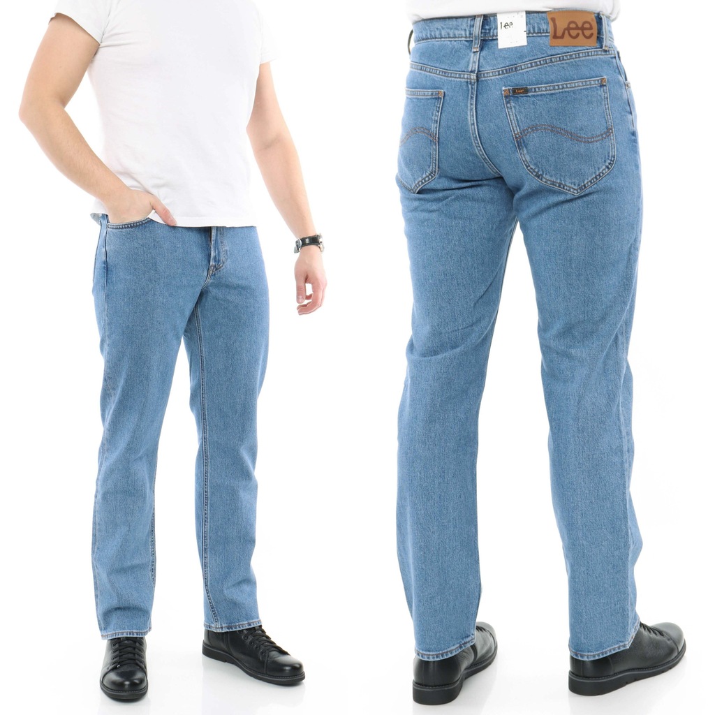 LEE WEST spodnie męskie jeansy proste W32 L34