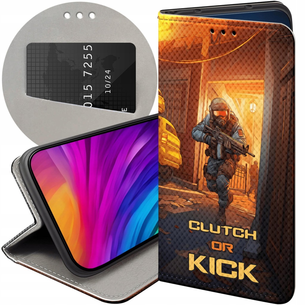 ETUI Z KLAPKĄ DO HUAWEI P9 LITE MINI WZORY CS GO COUNTER-STRIKE FUTERAŁ