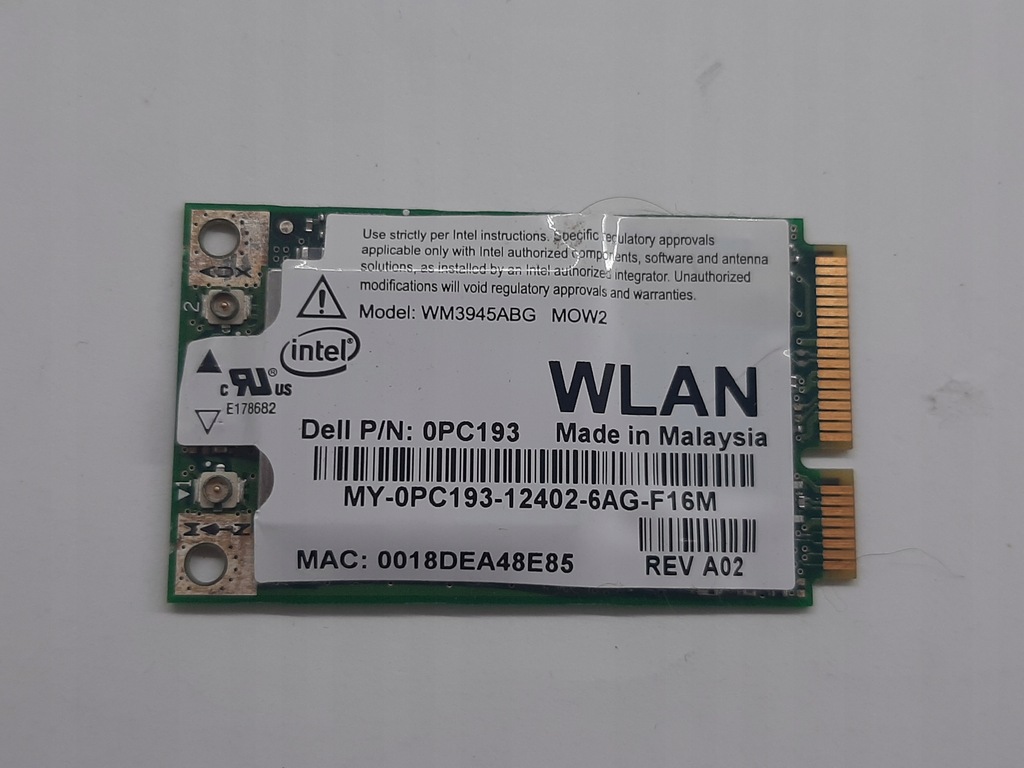 Karta Wifi INTEL WM3945ABG GW FV