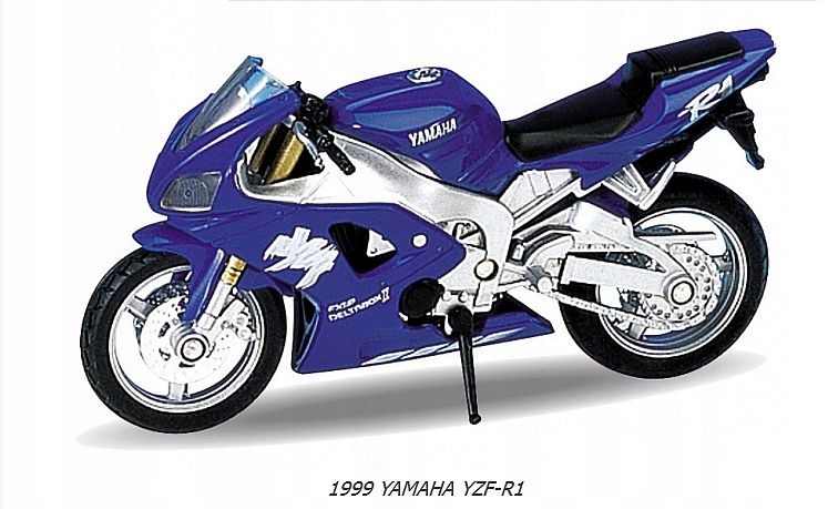 Motocykl Yamaha YZF-R1 1999 blue 1/18 Welly