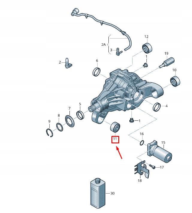 NEW VW TOUAREG 7P MK2 REAR GEAR HOUSING BONDED RUBBER BUSH 7P0525337D