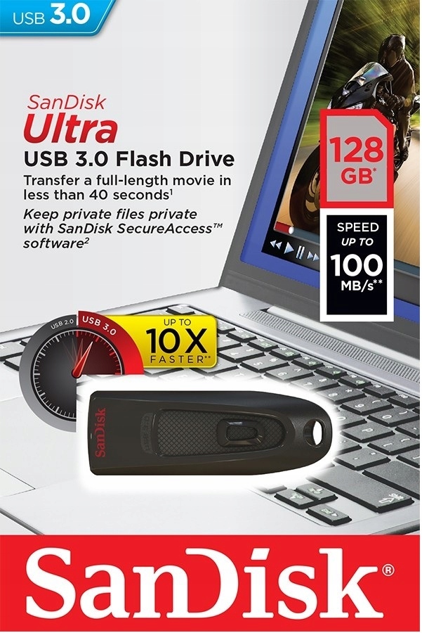 Купить ФЛЕШ-КАРТА SanDisk PENDRIVE ULTRA USB 3.0 128 ГБ: отзывы, фото, характеристики в интерне-магазине Aredi.ru