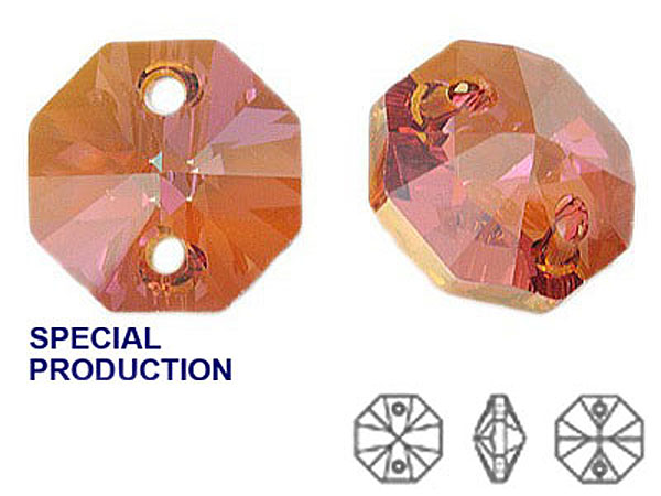 6404 Swarovski Octagon- 2 otwory 12mm Copper