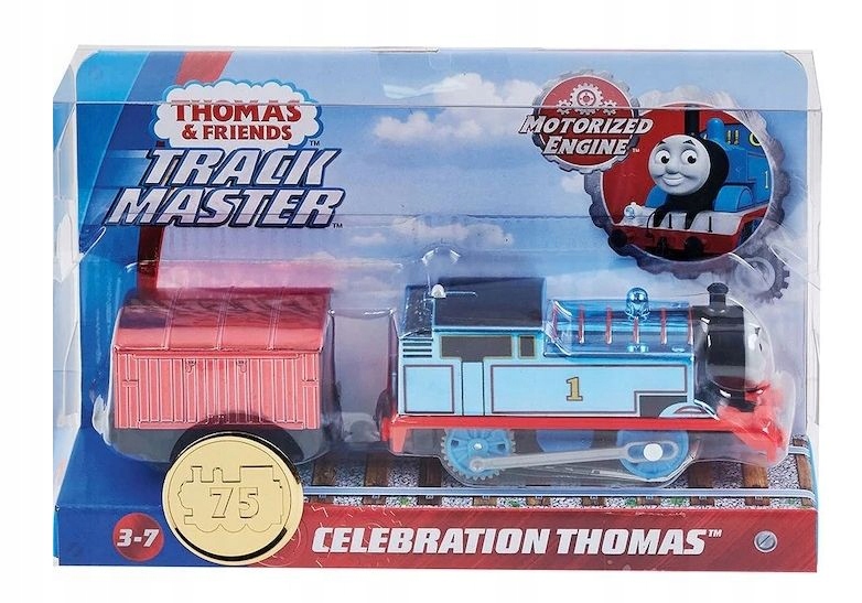 Fisher Price Tomek Lokomotywa + Wagonik THOMAS TRACMASTER 75-lecie