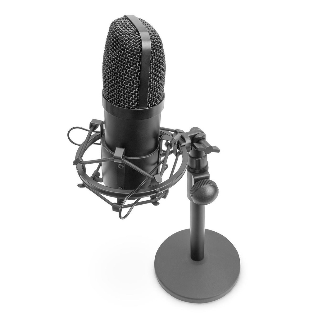Mikrofon pojemnościowy DIGITUS metalowy statyw z gwintem 3/8'' USB 1,5m
