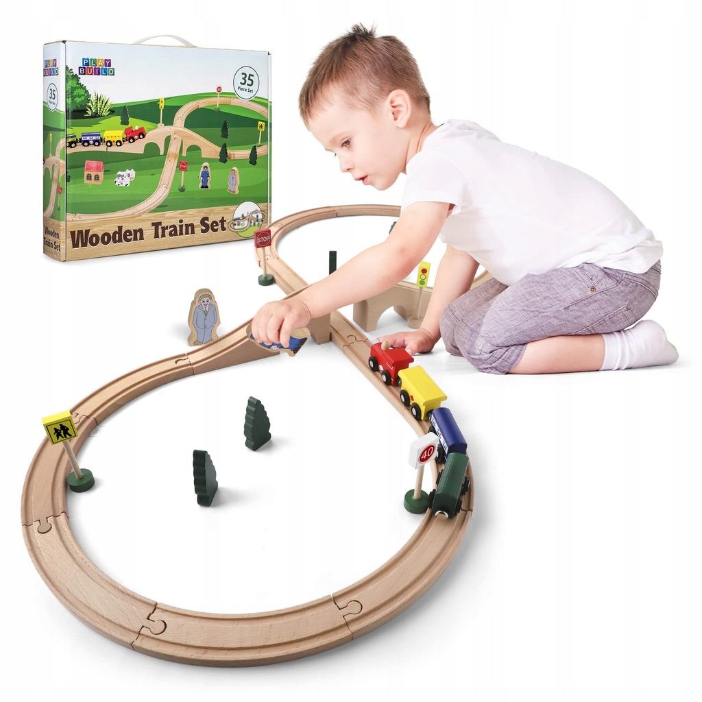 Play Build Drewniany pociąg PlayBuild dla dzieci
