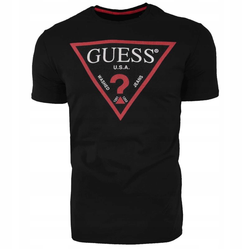 GUESS T-SHIRT CZARNY KOSZULKA SLIM FIT