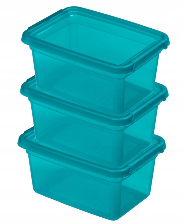 3 x pojemniki na żywność zestaw pojemników 1.5l Niebieskie