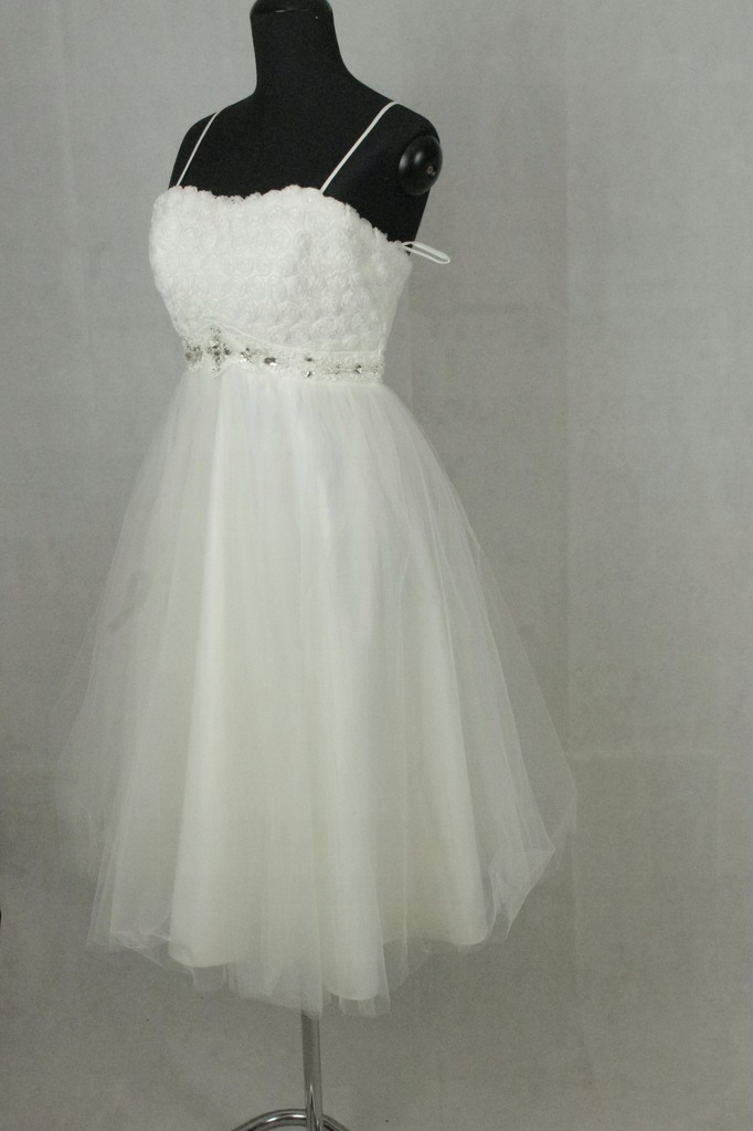 Nowa suknia ślubna 38 M prosta krótka