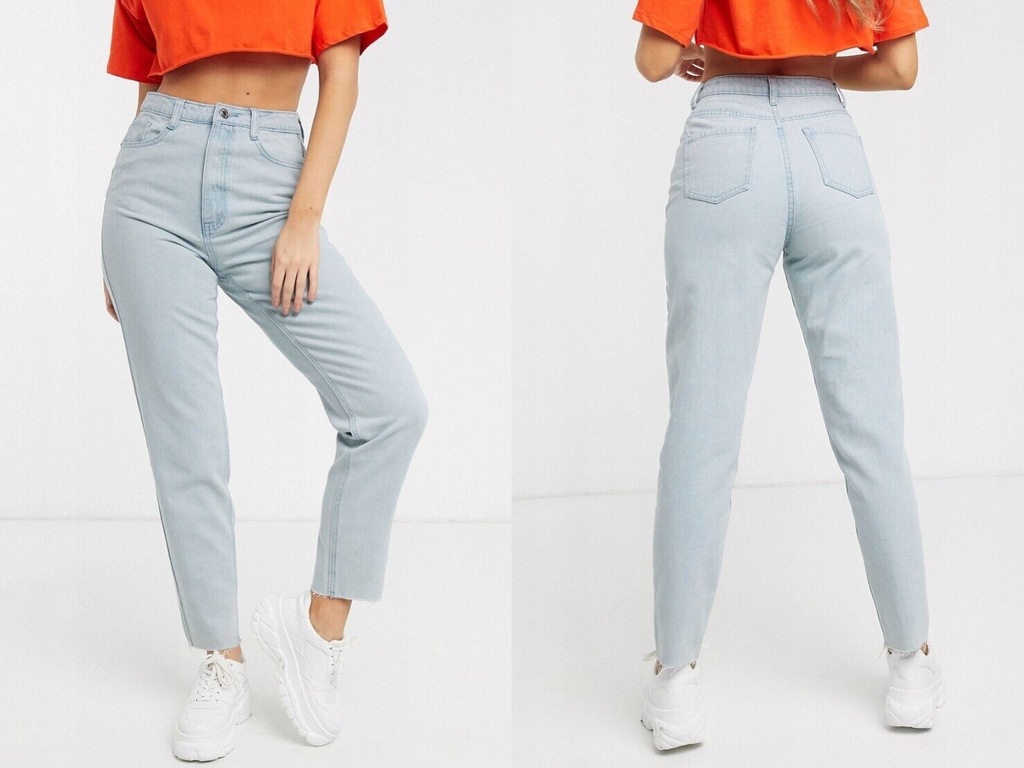 Missguided Riot Jasnoniebieskie mom jeans42