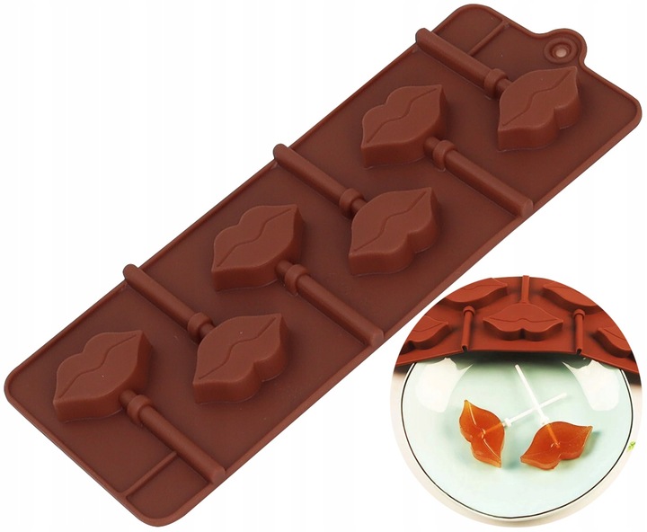 Foremka silikonowa LIZAKI czekolada usta patyczki