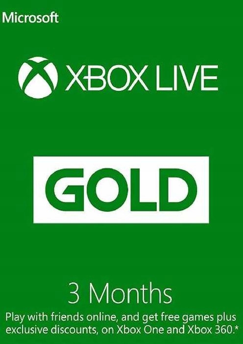 Subskrypcja Xbox Live Gold cyfrowa 3 miesiące