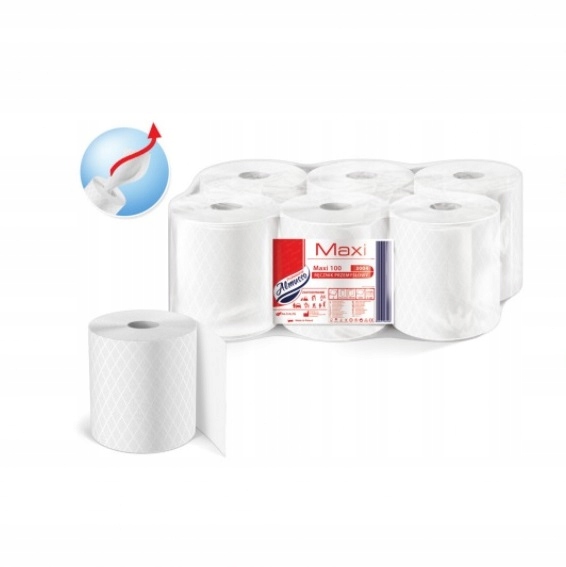 Ręcznik papierowy Biały Maxi PuraLine 100 Celuloza