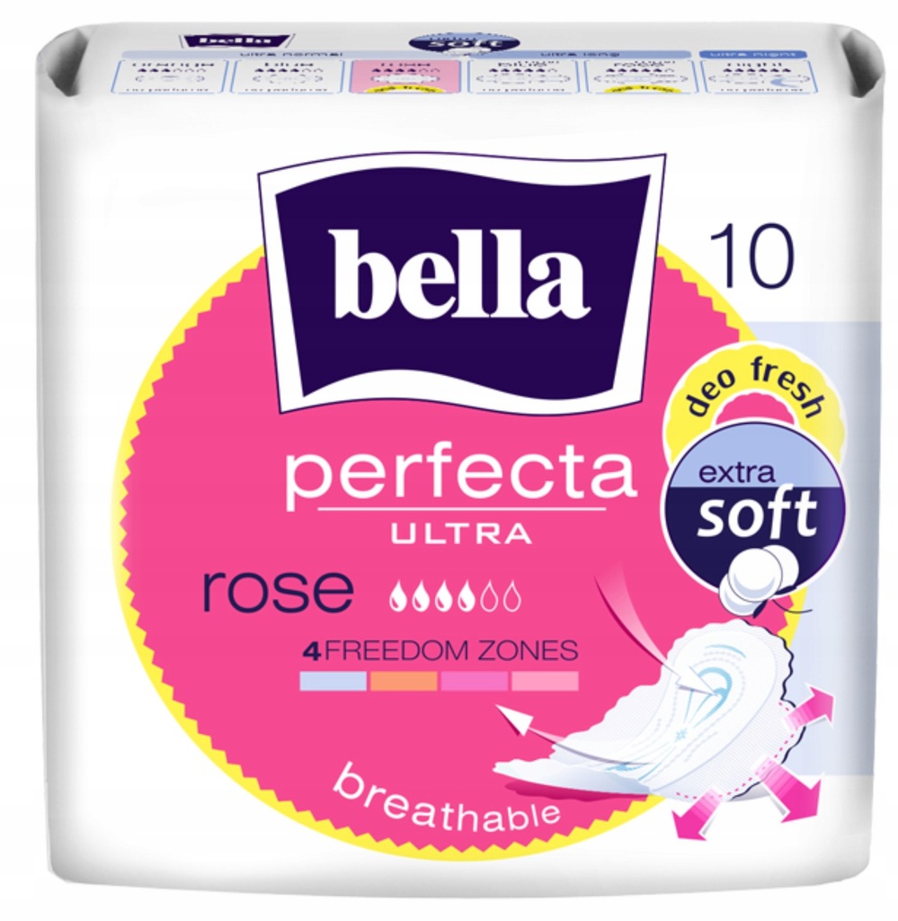 Podpaski higieniczne Bella ze skrzydełkami 10 szt. Perfecta Ultra Rose