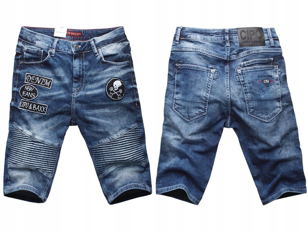 CK157 MĘSKIE KRÓTKIE SPODENKI JEANS Cipo Baxx