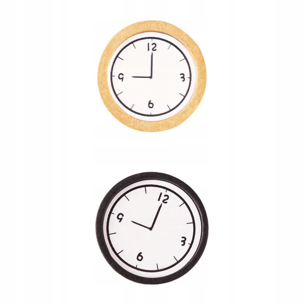 Miniature Wooden Round Wall Clock :12 Dollhouse Furniture Model Toy
