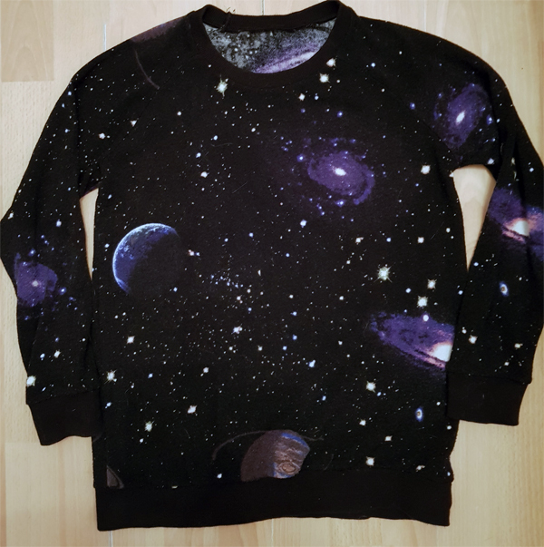 Sweterek sweter bluzka Galaxy galaktyka S gwiazdy