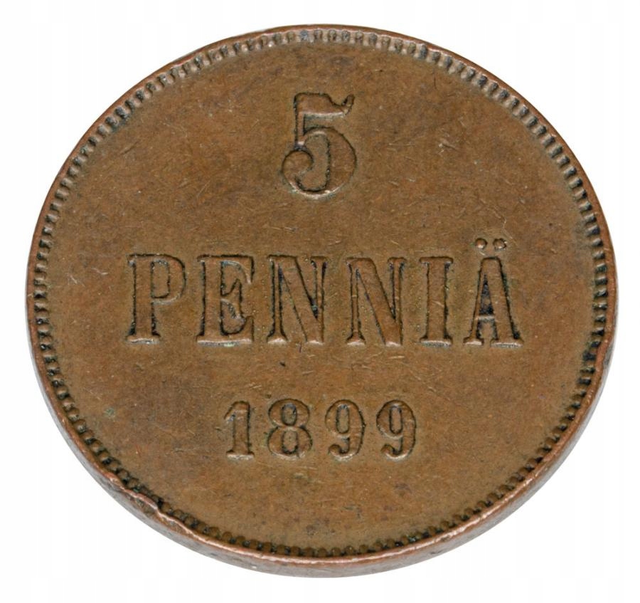5 pennia 1899 Mikołaj okupacja rosyjska Helsinki