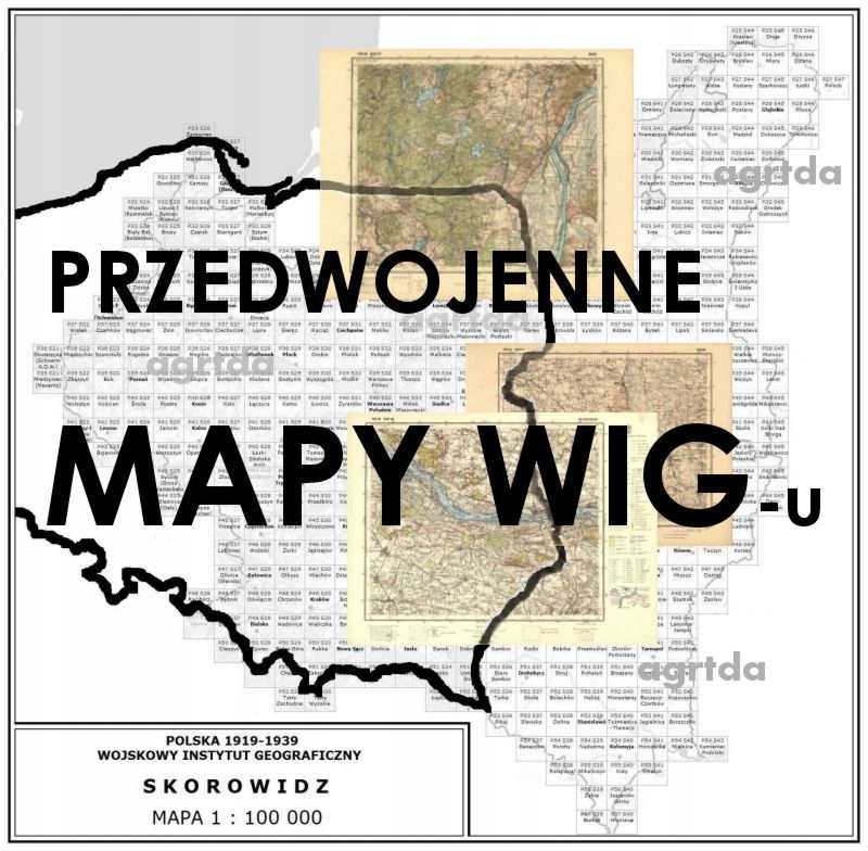 Stare mapy wojskowe WIG-u, granice PL 1939, 1:100 000, 1:300 000;