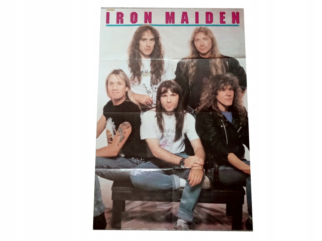 Stary plakat dwustronny Iron Maiden / Bon Jovi